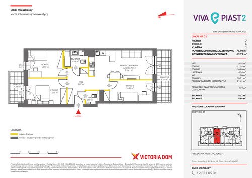 Plan VICTORIA DOM spółka akcyjna mieszkanie w inwestycji ul. Piasta Kołodzieja Viva Piast - II etap