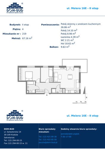Plan Dom-Bud M. Szaflarski Spółka Jawna mieszkanie w inwestycji ul. Meiera 16E Meiera 16E - II etap