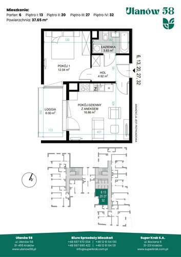 Plan Super Krak S.A. mieszkanie w inwestycji ul. Ułanów Ułanów 58 (Kraków-Śródmieście)