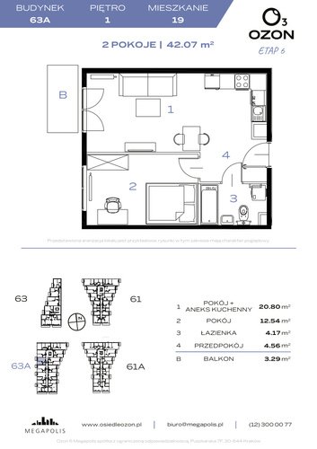 Plan Megapolis mieszkanie w inwestycji ul. Banacha Osiedle OZON Etap 6