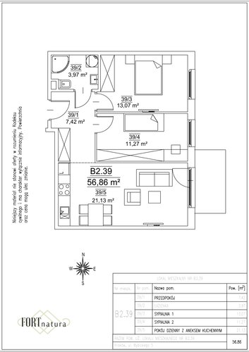 Plan Frax-Bud mieszkanie w inwestycji ul. Wybickiego 5 FORTnatura - budynki B1 i B2