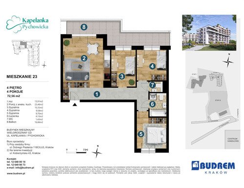 Plan BUDREM mieszkanie w inwestycji ul. Pychowicka 3C Kapelanka-Pychowicka budynek CD