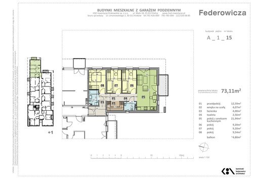 Plan HSD Inwestycje Krakowskie Sp. z o.o. mieszkanie w inwestycji ul. Federowicza Federowicza – Ruczaj Park