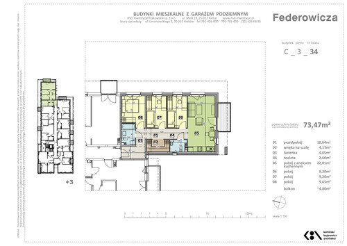 Plan HSD Inwestycje Krakowskie Sp. z o.o. mieszkanie w inwestycji ul. Federowicza Federowicza – Ruczaj Park