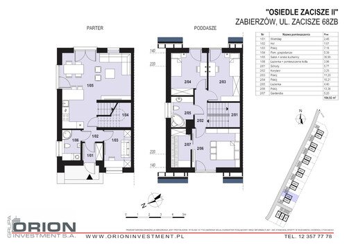 Plan Grupa Orion Investment S.A. dom w inwestycji Zabierzów, ul. Zacisze Zacisze Zabierzów II