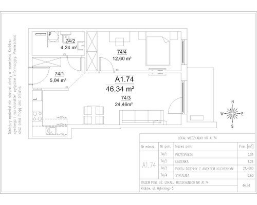 Plan Frax-Bud mieszkanie w inwestycji ul. Wybickiego 5 FORTnatura - budynek A1