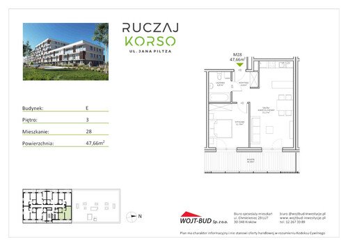 Plan Wojt Bud Sp. z o.o. mieszkanie w inwestycji ul. Jana Piltza 23 Ruczaj Korso - etap III