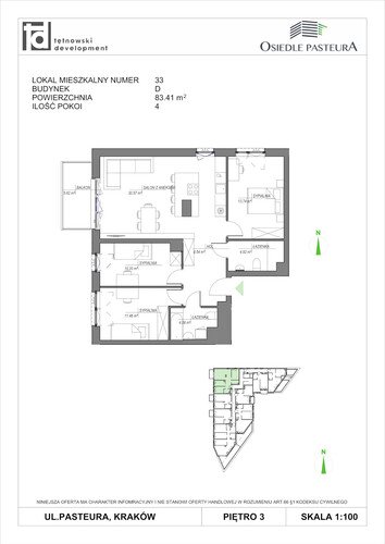 Plan Tętnowski Development mieszkanie w inwestycji ul. Pasteura Osiedle Pasteura - IV etap