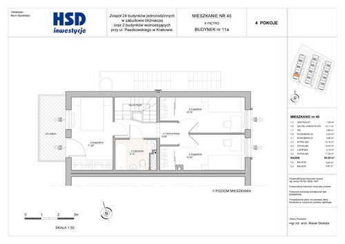 Plan HSD Inwestycje Paszkowskiego Sp. z o.o. mieszkanie w inwestycji ul. Paszkowskiego ul. Pękowicka/Paszkowskiego