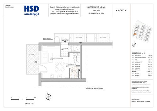 Plan HSD Inwestycje Paszkowskiego Sp. z o.o. mieszkanie w inwestycji ul. Paszkowskiego ul. Pękowicka/Paszkowskiego