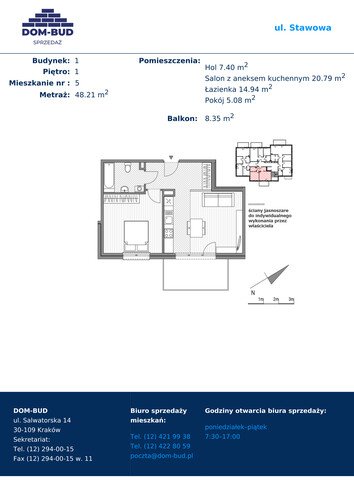 Plan Dom-Bud M. Szaflarski Spółka Jawna mieszkanie w inwestycji ul. Stawowa 242 Stawowa - bud. 1/1