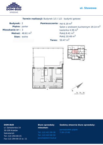 Plan Dom-Bud M. Szaflarski Spółka Jawna mieszkanie w inwestycji ul. Stawowa 242A Stawowa - bud. 1/2