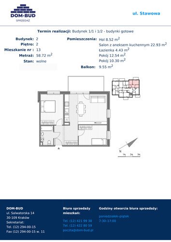 Plan Dom-Bud M. Szaflarski Spółka Jawna mieszkanie w inwestycji ul. Stawowa 242A Stawowa - bud. 1/2