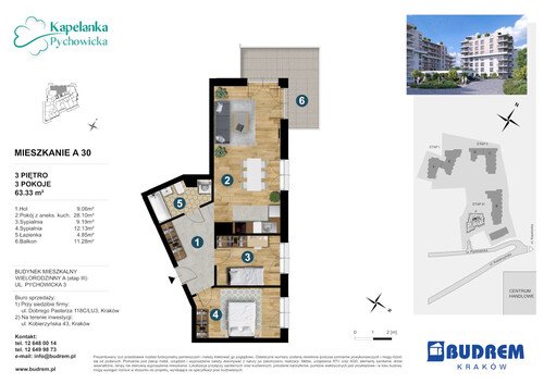 Plan BUDREM mieszkanie w inwestycji ul. Pychowicka 3 Kapelanka-Pychowicka - budynek A