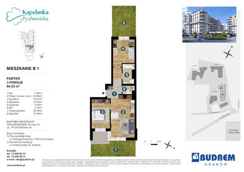 Plan BUDREM mieszkanie w inwestycji ul. Pychowicka 3A Kapelanka-Pychowicka - budynek B