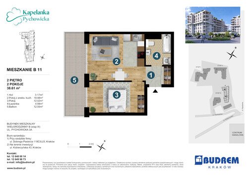 Plan BUDREM mieszkanie w inwestycji ul. Pychowicka 3A Kapelanka-Pychowicka - budynek B