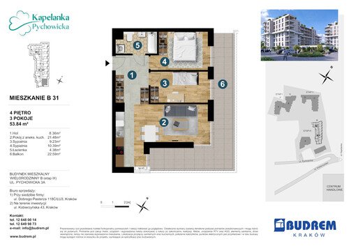 Plan BUDREM mieszkanie w inwestycji ul. Pychowicka 3A Kapelanka-Pychowicka - budynek B