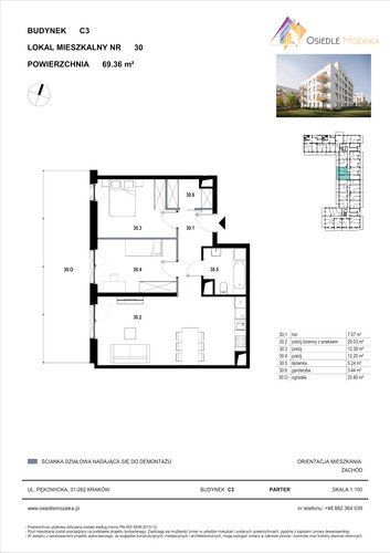 Plan KG Group Sp. z o.o. mieszkanie w inwestycji  Osiedle Mozaika - bud. C3