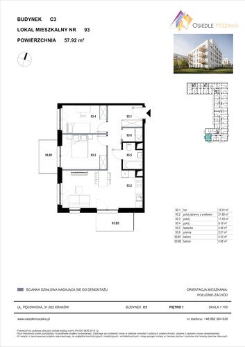 Plan KG Group Sp. z o.o. mieszkanie w inwestycji  Osiedle Mozaika - bud. C3