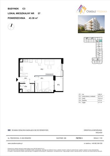 Plan KG Group Sp. z o.o. mieszkanie w inwestycji  Osiedle Mozaika - bud. C3