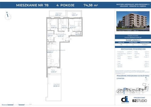 Plan Dasta Invest Sp. z o.o. mieszkanie w inwestycji ul. Dąbska Dąbska Pools