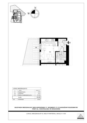 Plan Proins mieszkanie w inwestycji ul. Centralna Centralna - etap II, bud. C1