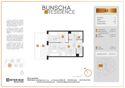 Plan Inter-Bud Developer Sp. z o.o. mieszkanie w inwestycji ul. Bunscha Bunscha Residence (wkrótce w sprzedaży) 