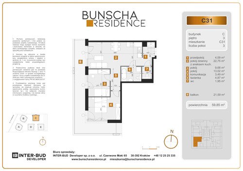 Plan Inter-Bud Developer Sp. z o.o. mieszkanie w inwestycji ul. Bunscha Bunscha Residence (wkrótce w sprzedaży) 