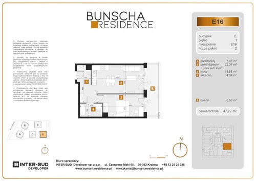 Plan Inter-Bud Developer Sp. z o.o. mieszkanie w inwestycji ul. Bunscha Bunscha Residence (wkrótce w sprzedaży) 