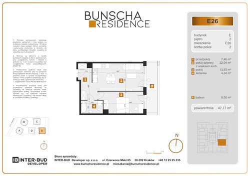 Plan Inter-Bud Developer Sp. z o.o. mieszkanie w inwestycji ul. Bunscha Bunscha Residence (wkrótce w sprzedaży) 