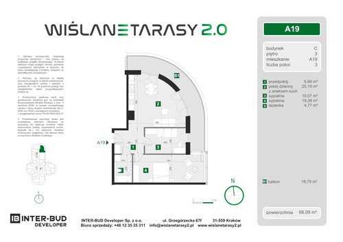 Plan Inter-Bud Developer Sp. z o.o. apartament w inwestycji ul. Grzegórzecka Wiślane Tarasy 2.0 - bud. C (wkrótce w sprzedaży)