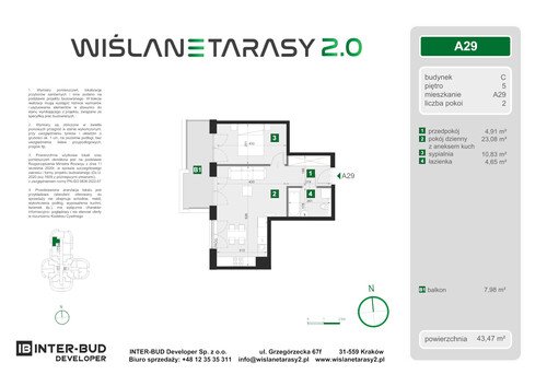 Plan Inter-Bud Developer Sp. z o.o. apartament w inwestycji ul. Grzegórzecka Wiślane Tarasy 2.0 - bud. C (wkrótce w sprzedaży)