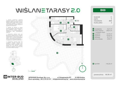 Plan Inter-Bud Developer Sp. z o.o. apartament w inwestycji ul. Grzegórzecka Wiślane Tarasy 2.0 - bud. C (wkrótce w sprzedaży)