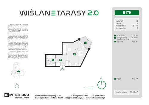 Plan Inter-Bud Developer Sp. z o.o. apartament w inwestycji ul. Grzegórzecka Wiślane Tarasy 2.0 - bud. C (wkrótce w sprzedaży)