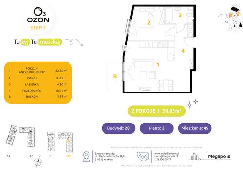 Plan Megapolis mieszkanie w inwestycji ul. Banacha Osiedle OZON Etap 7