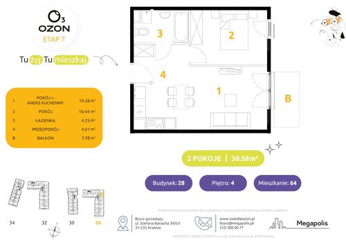 Plan Megapolis mieszkanie w inwestycji ul. Banacha Osiedle OZON Etap 7