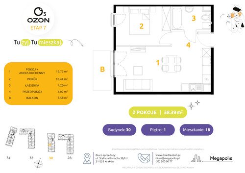 Plan Megapolis mieszkanie w inwestycji ul. Banacha Osiedle OZON Etap 7