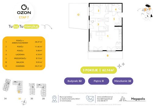 Plan Megapolis mieszkanie w inwestycji ul. Banacha Osiedle OZON Etap 7