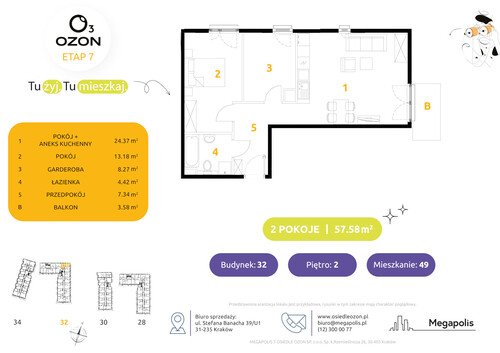 Plan Megapolis mieszkanie w inwestycji ul. Banacha Osiedle OZON Etap 7