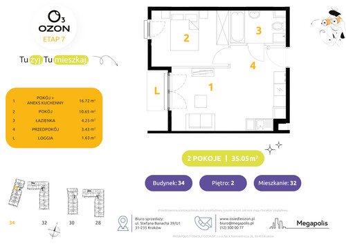 Plan Megapolis mieszkanie w inwestycji ul. Banacha Osiedle OZON Etap 7