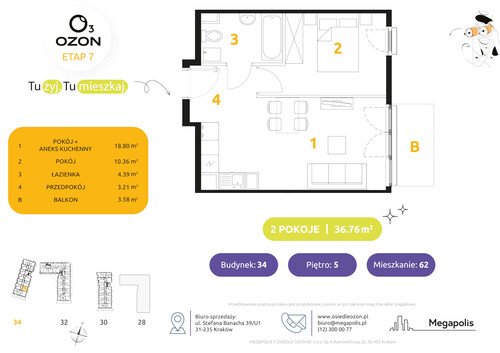 Plan Megapolis mieszkanie w inwestycji ul. Banacha Osiedle OZON Etap 7