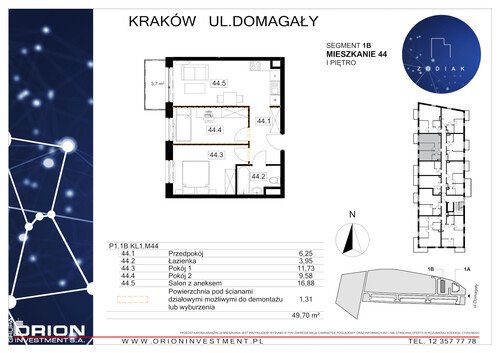 Plan Grupa Orion Investment S.A. mieszkanie w inwestycji ul. Domagały Osiedle Zodiak - bud. 39