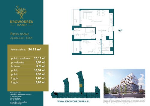 Plan Tętnowski Development mieszkanie w inwestycji ul. Lea / al. Kijowska Krowodrza Park - bud. A