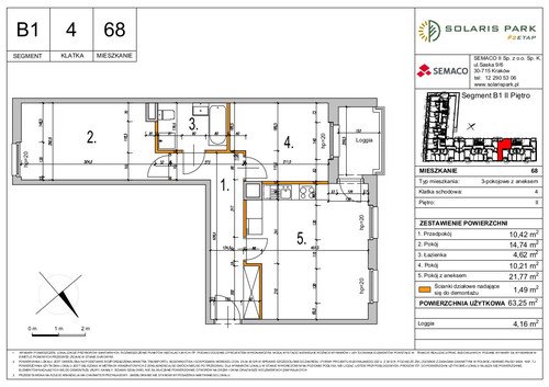 Plan Semaco II Sp. z o.o. Sp. k. mieszkanie w inwestycji ul. Lema Solaris Park - Etap II, bud. B1