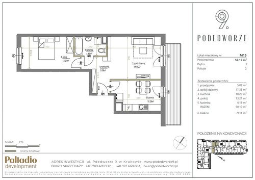 Plan Palladio Podedworze Sp. z o.o. mieszkanie w inwestycji ul. Podedworze 9 Podedworze 9