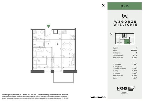 Plan HRMS Invest Group Sp. z o.o. Wzgórze Wielickie Sp. K. mieszkanie w inwestycji ul. Jaworowa Wzgórze Wielickie