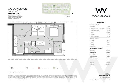 Plan Wola Village Urba CK Sp. z o.o. Sp. k. mieszkanie w inwestycji ul. Podłużna Wola Village - etap IA i IB 
