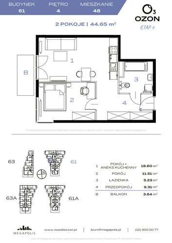 Plan Megapolis mieszkanie w inwestycji ul. Banacha Osiedle OZON Etap 6