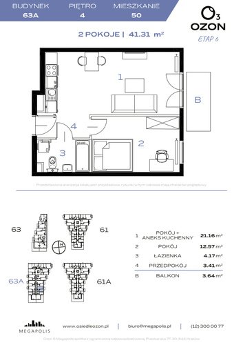 Plan Megapolis mieszkanie w inwestycji ul. Banacha Osiedle OZON Etap 6