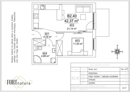 Plan Frax-Bud mieszkanie w inwestycji ul. Wybickiego 5 FORTnatura - budynki B1 i B2